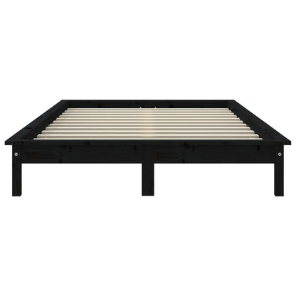 Bed Frame without Mattress Black Super King Size Solid Wood