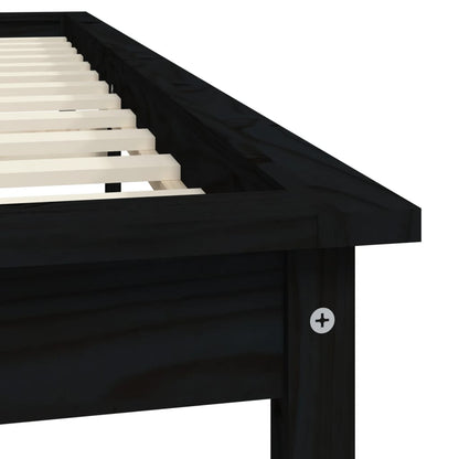 Bed Frame without Mattress Black Super King Size Solid Wood