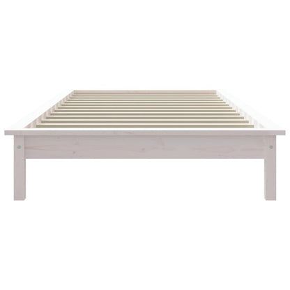 Bed Frame White 90x190 cm Single Solid Wood Pine