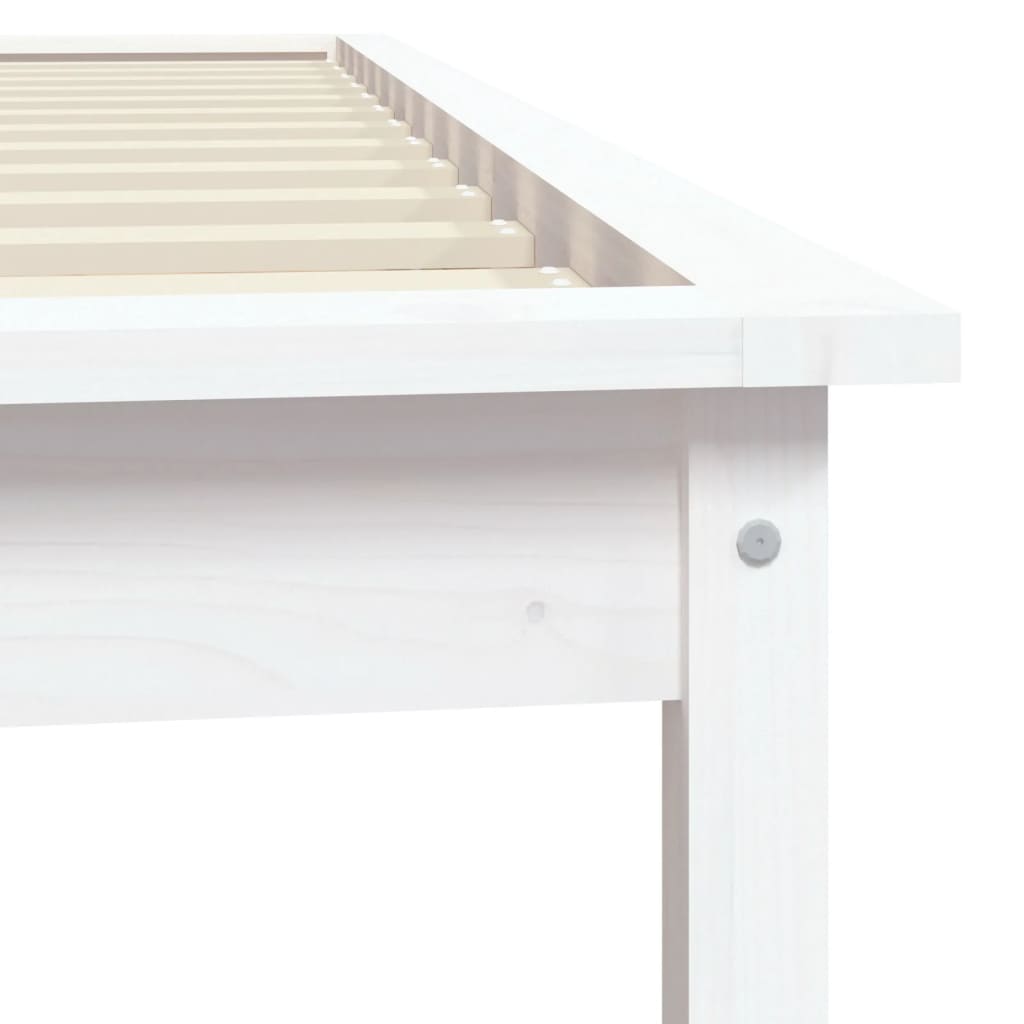 Bed Frame White 90x190 cm Single Solid Wood Pine