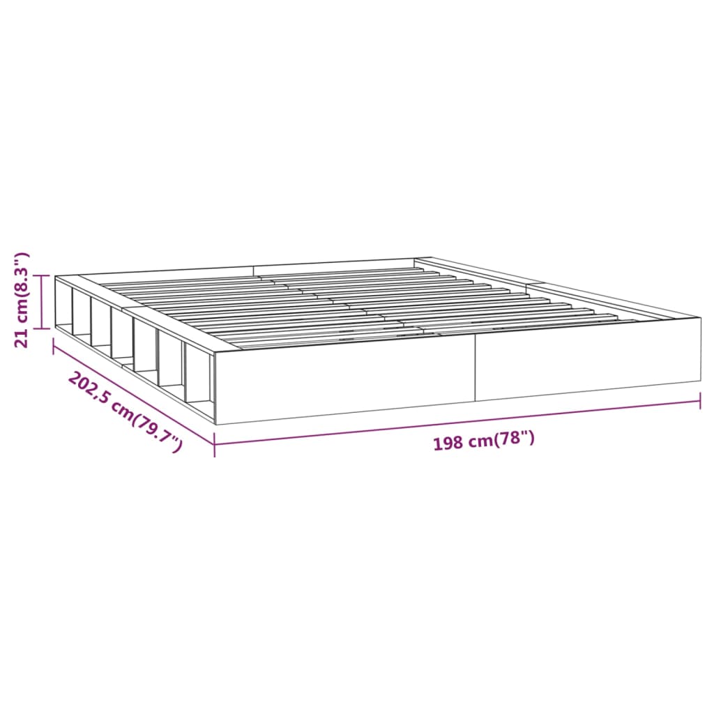 Bed Frame without Mattress 180x200 cm Super King Super King Size Solid Wood