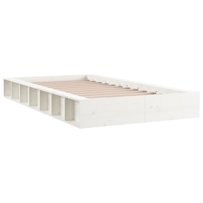 Bed Frame without Mattress White 100x200 cm Solid Wood