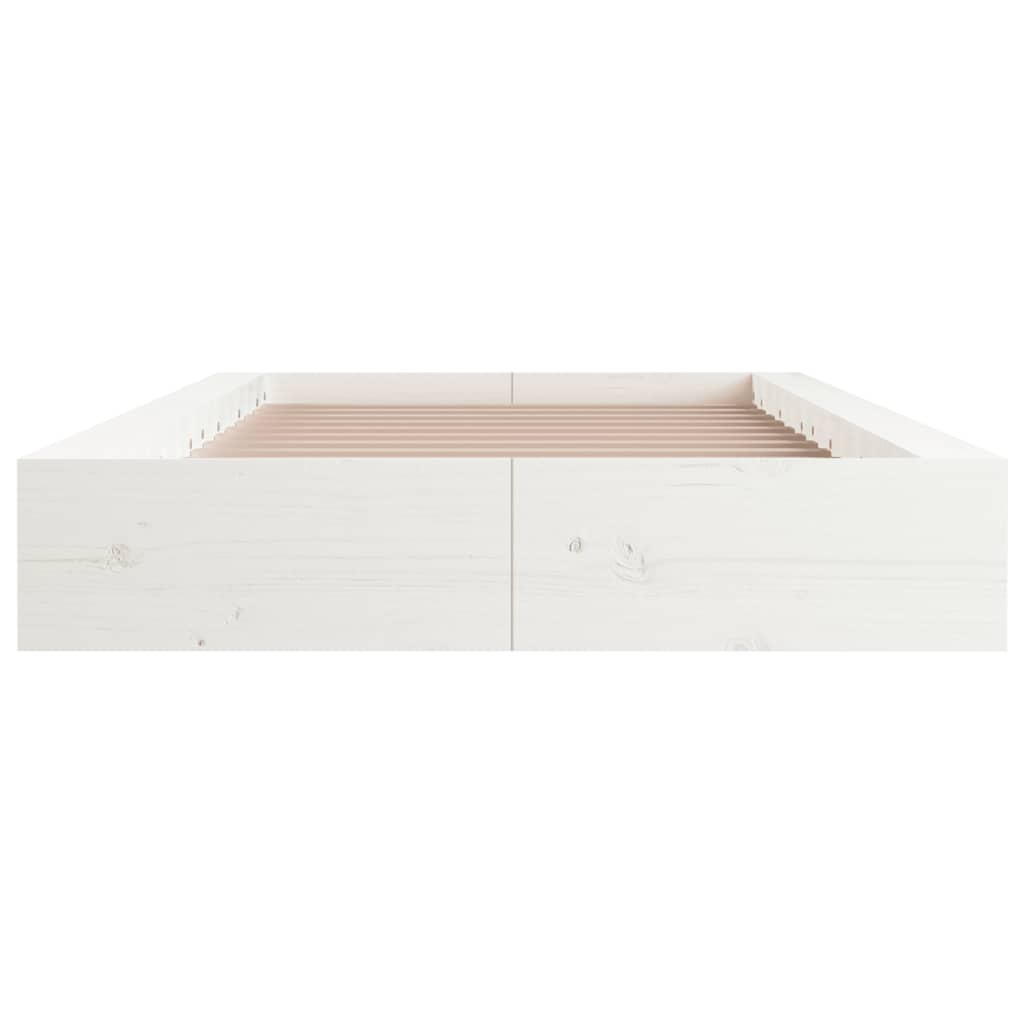 Bed Frame without Mattress White 100x200 cm Solid Wood