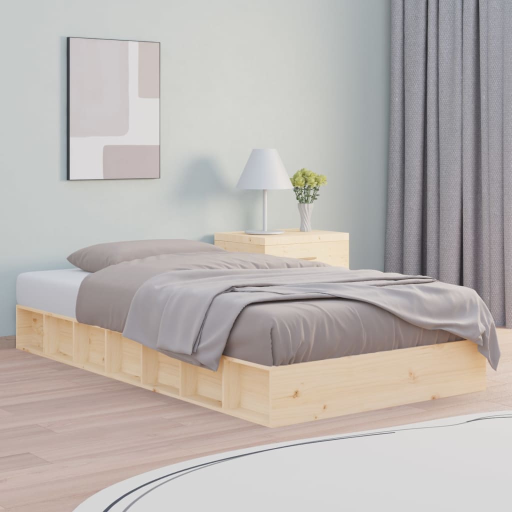 Bed Frame 135x190 cm Double Solid Wood