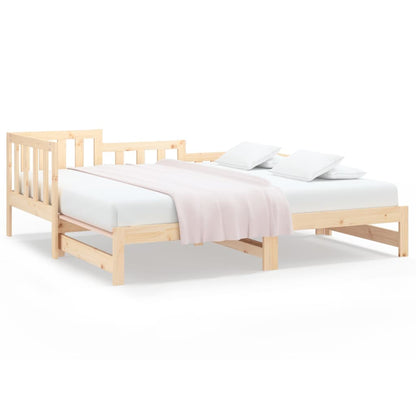 Pull-out Day Bed 2x(90x190) cm Solid Wood Pine