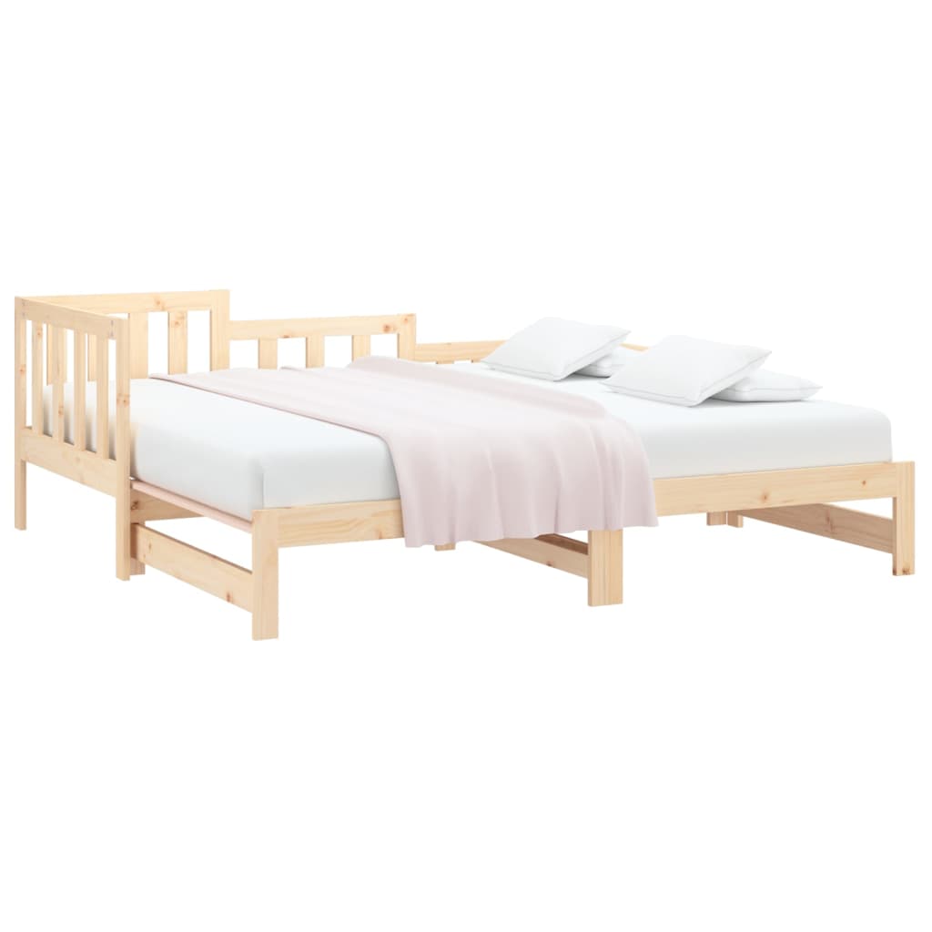 Pull-out Day Bed 2x(90x190) cm Solid Wood Pine