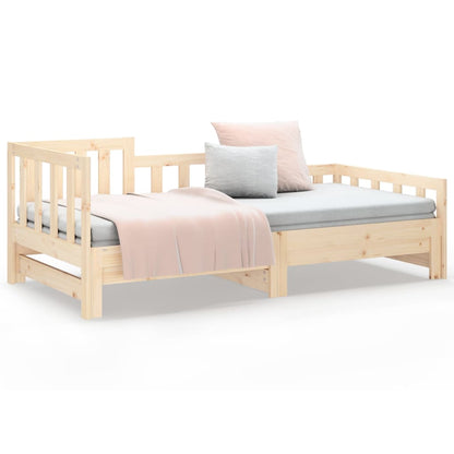 Pull-out Day Bed 2x(90x190) cm Solid Wood Pine