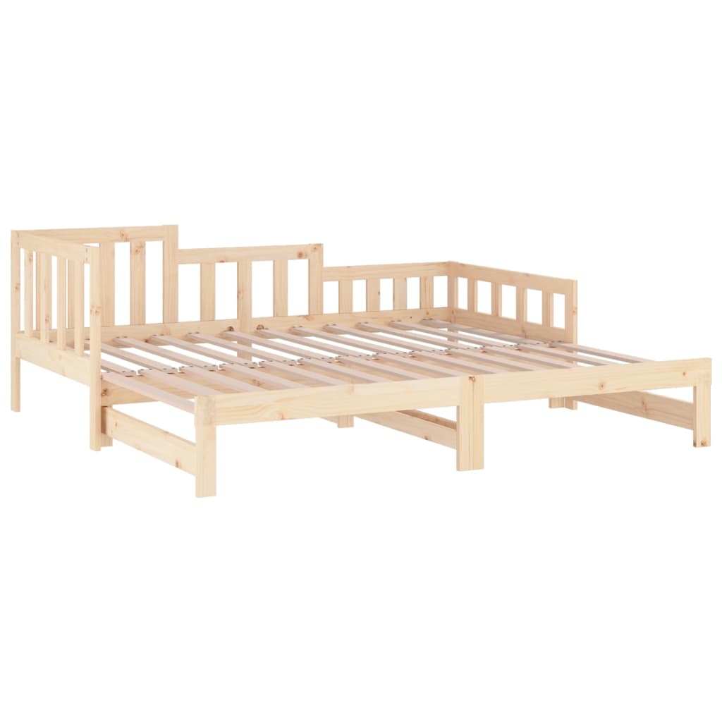 Pull-out Day Bed 2x(90x190) cm Solid Wood Pine