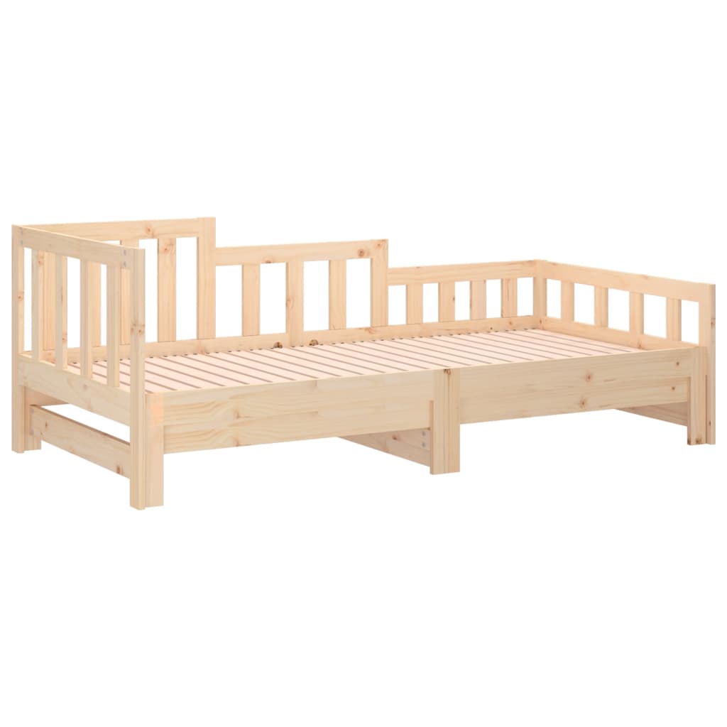 Pull-out Day Bed 2x(90x190) cm Solid Wood Pine