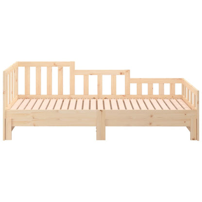 Pull-out Day Bed 2x(90x190) cm Solid Wood Pine