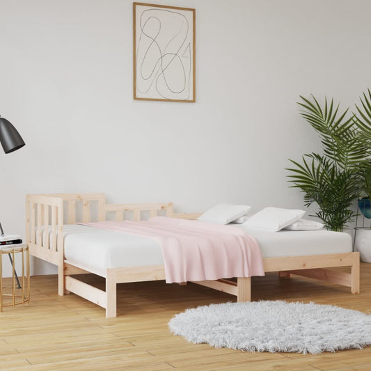 Pull-out Day Bed 2x(90x190) cm Solid Wood Pine