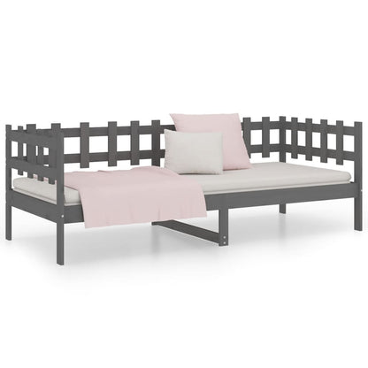 Day Bed Grey 90x190 cm Solid Wood Pine