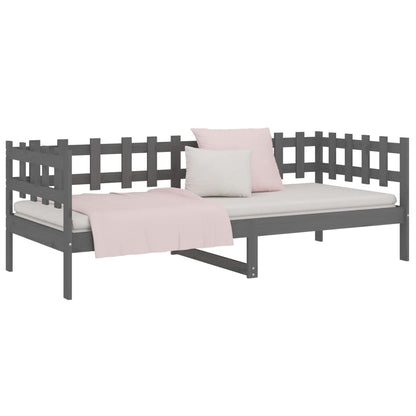 Day Bed Grey 90x190 cm Solid Wood Pine