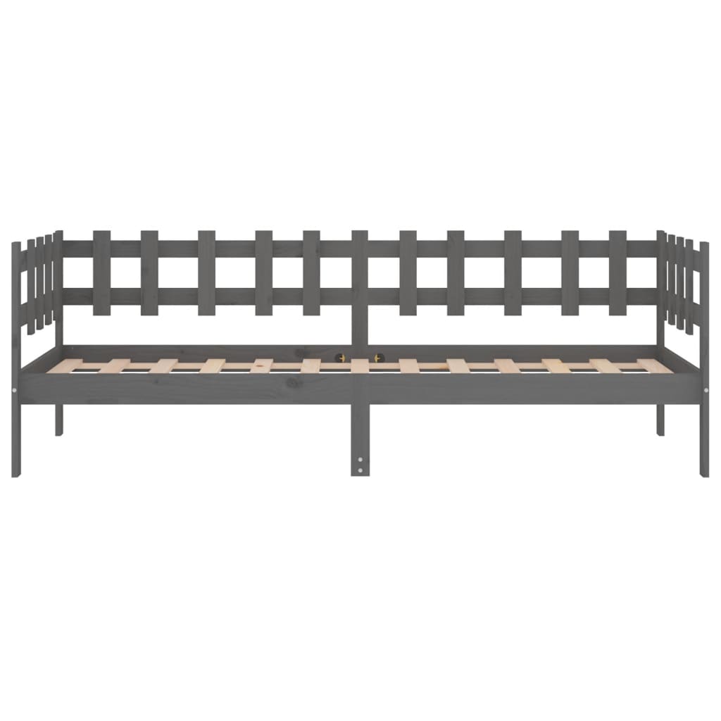 Day Bed Grey 90x190 cm Solid Wood Pine