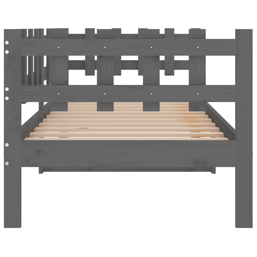 Day Bed Grey 90x190 cm Solid Wood Pine