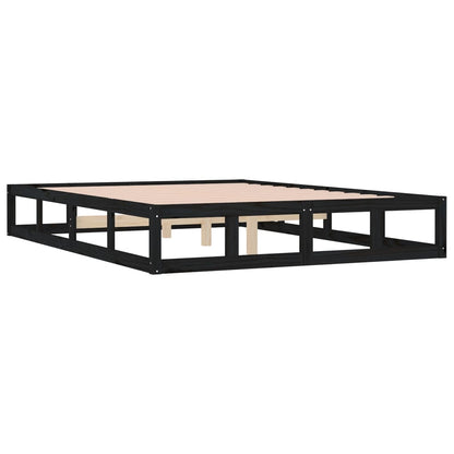 Bed Frame Black 120x200 cm Solid Wood