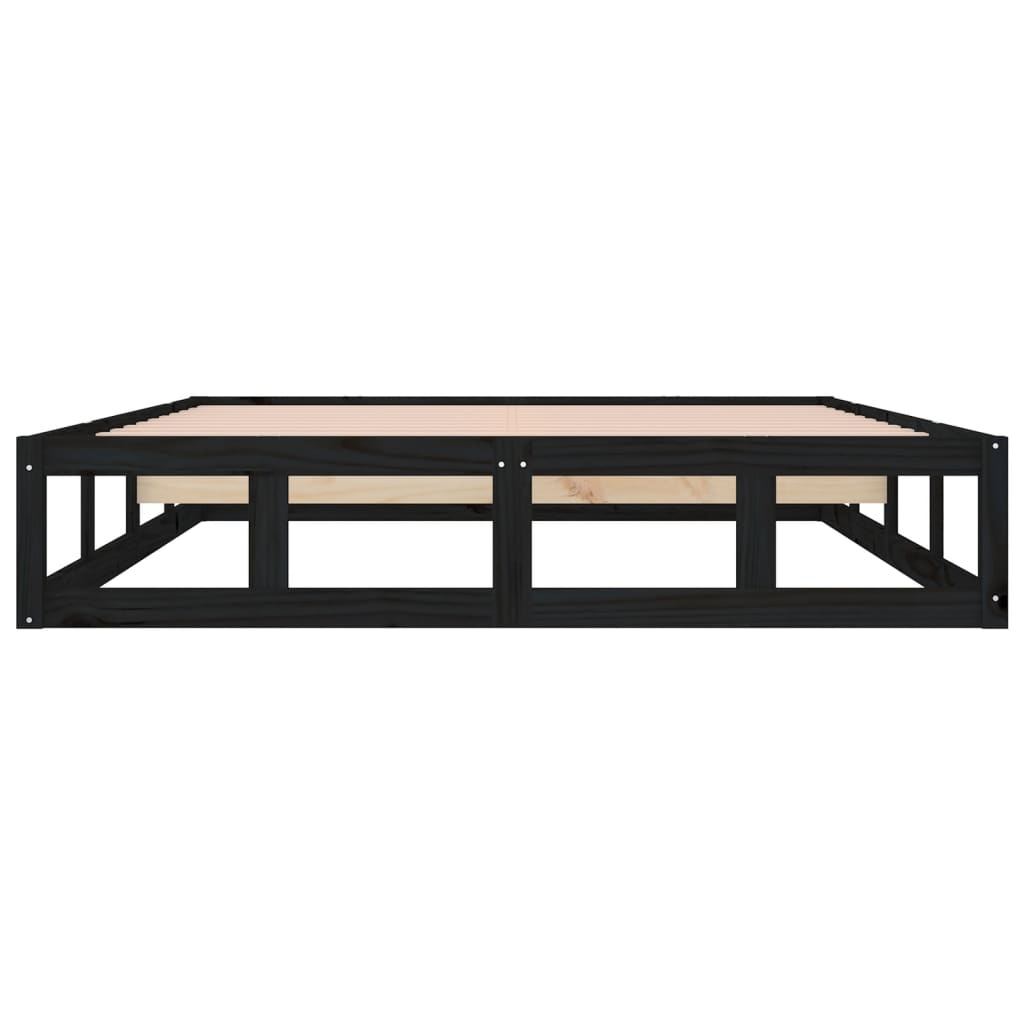 Bed Frame Black 120x200 cm Solid Wood