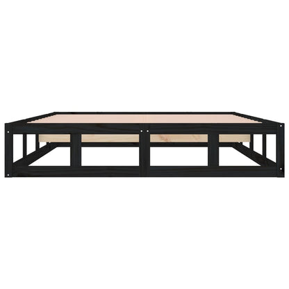 Bed Frame Black 120x200 cm Solid Wood