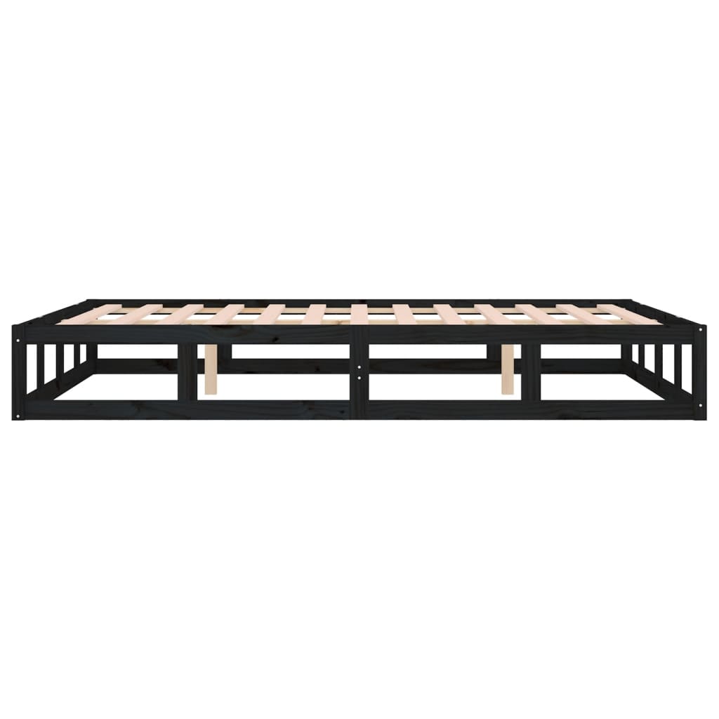 Bed Frame Black 120x200 cm Solid Wood