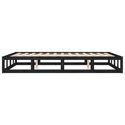 Bed Frame Black 120x200 cm Solid Wood