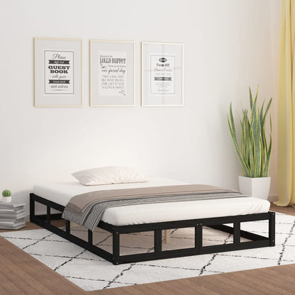 Bed Frame Black 120x200 cm Solid Wood