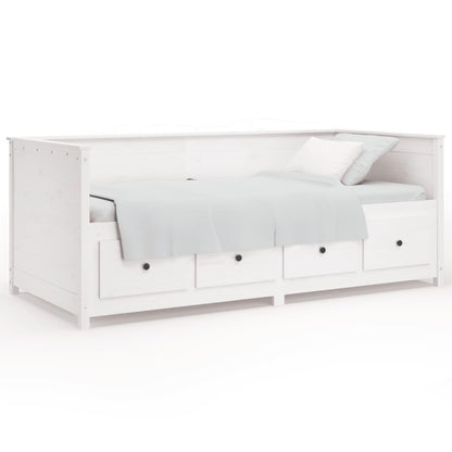 Day Bed without Mattress White 100x200 cm Solid Wood Pine