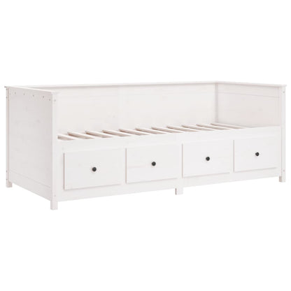 Day Bed without Mattress White 100x200 cm Solid Wood Pine