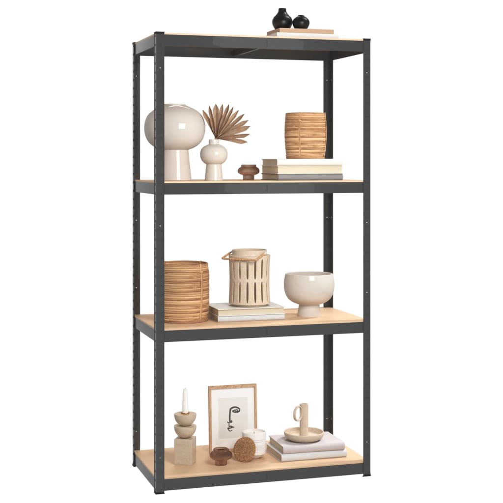 4-Layer Storage Shelf Anthracite Steel&Engineered Wood