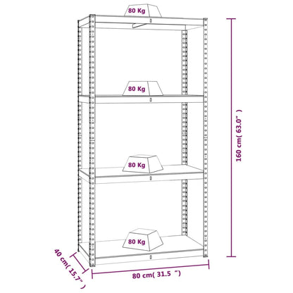 4-Layer Storage Shelf Anthracite Steel&Engineered Wood