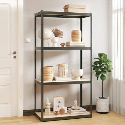 4-Layer Storage Shelf Anthracite Steel&Engineered Wood