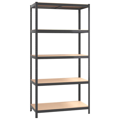 5-Layer Shelves 2 pcs Anthracite Steel&Engineered Wood