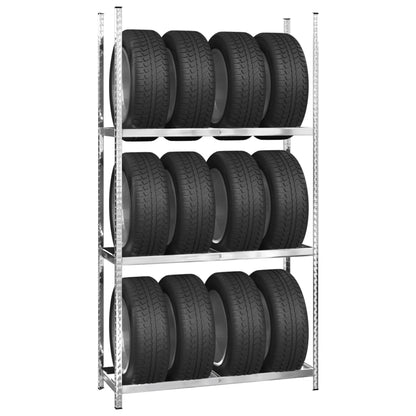 3-Layer Tire Rack Silver 110x40x200 cm Steel