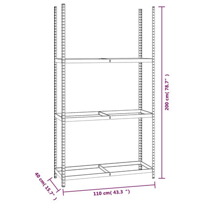 3-Layer Tire Rack Silver 110x40x200 cm Steel