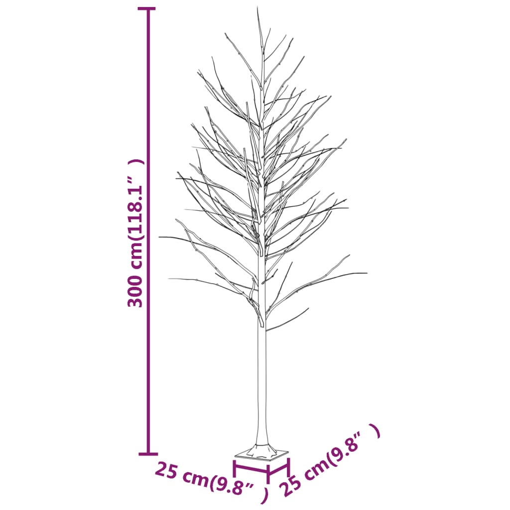 LED White Birch Tree Warm White 240 LEDs 300 cm