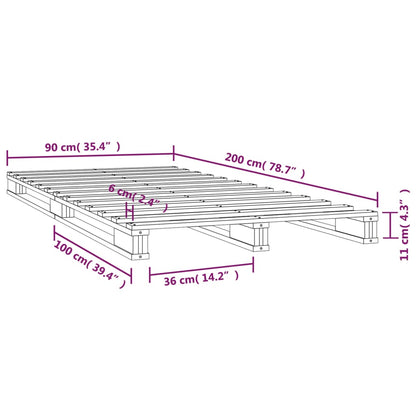 Pallet Bed without Mattress 90x200 cm Solid Wood