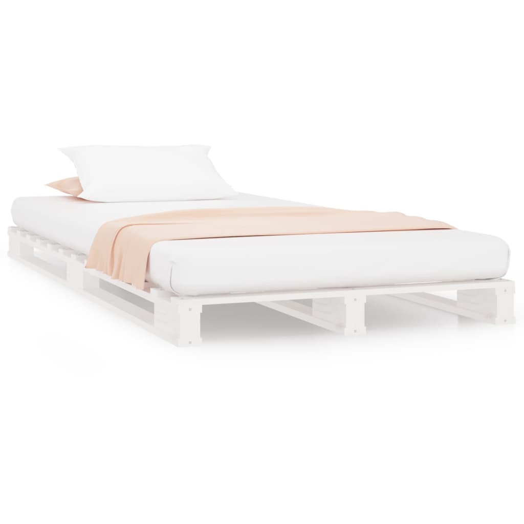 Pallet Bed without Mattress White 100x200 cm Solid Wood