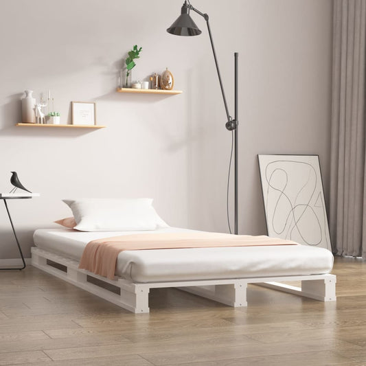 Pallet Bed without Mattress White 100x200 cm Solid Wood