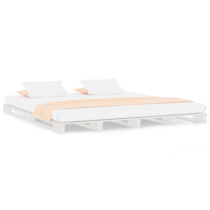 Pallet Bed without Mattress White 140x200 cm Solid Wood