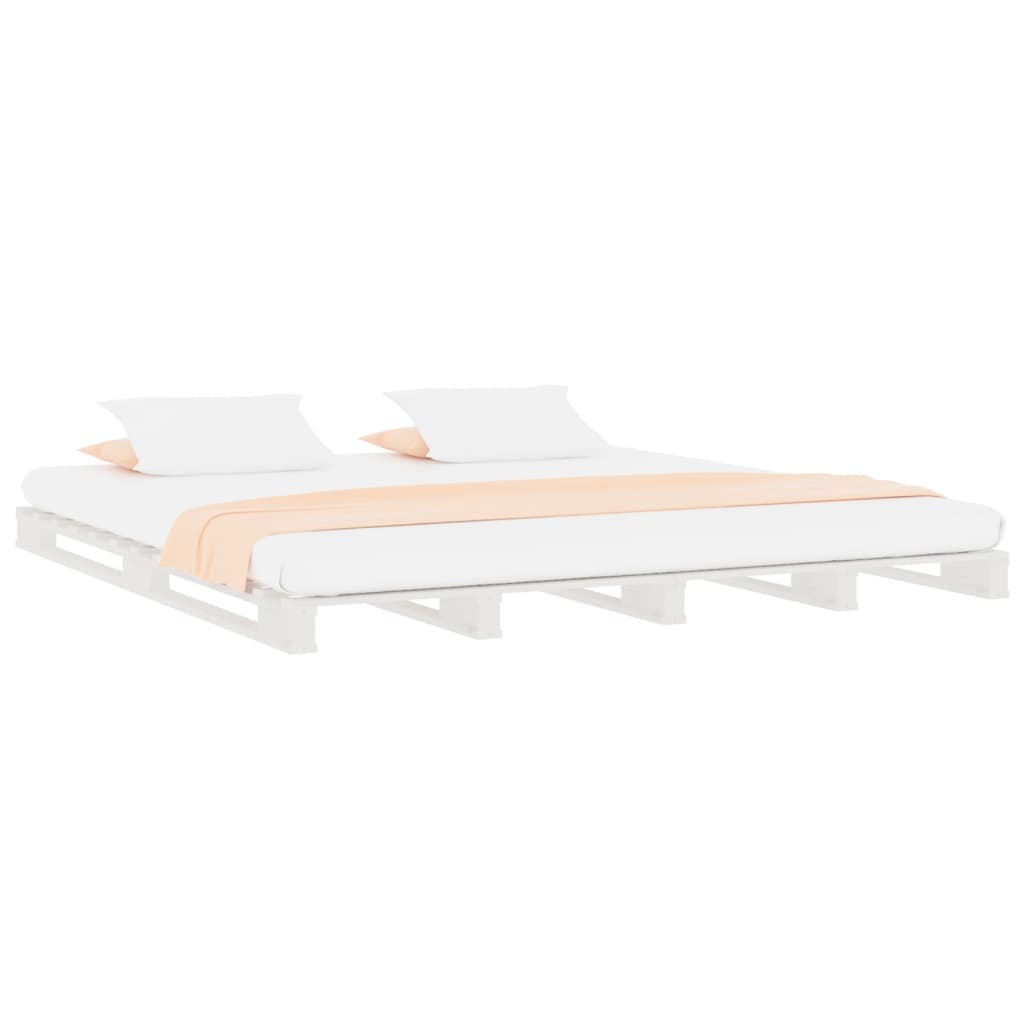 Pallet Bed without Mattress White 140x200 cm Solid Wood