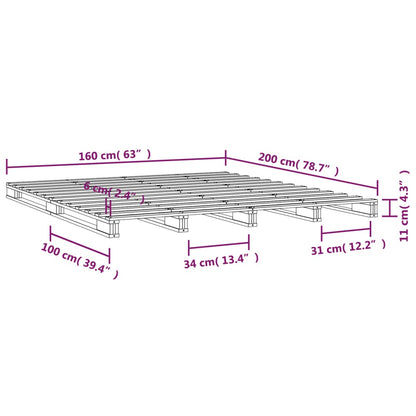 Pallet Bed without Mattress 160x200 cm Solid Wood