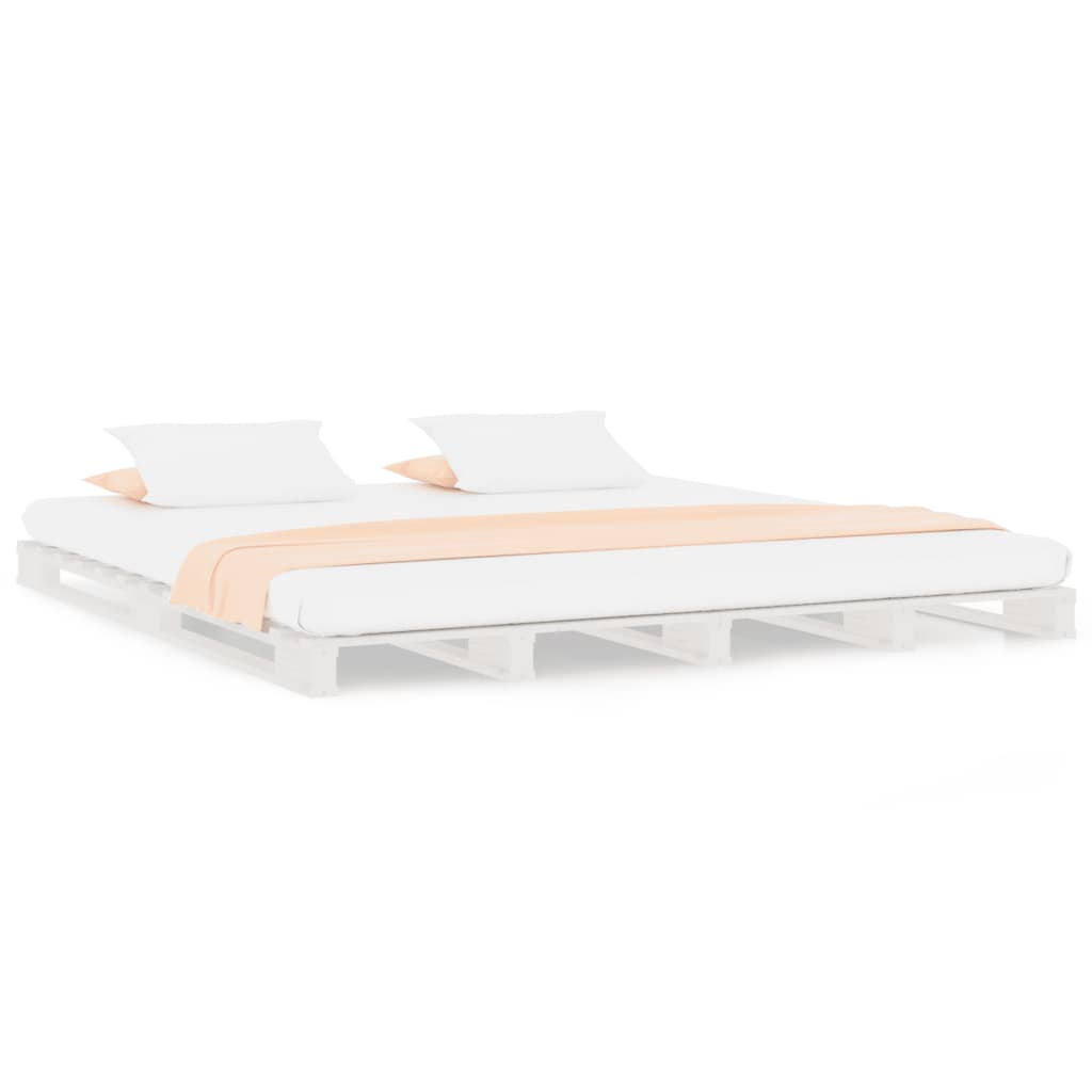 Pallet Bed without Mattress White Super King Size Solid Wood