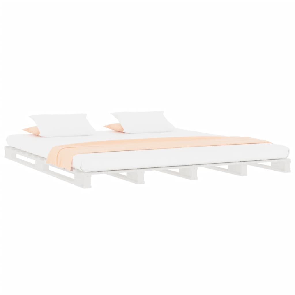 Pallet Bed without Mattress White 200x200 cm Solid Wood