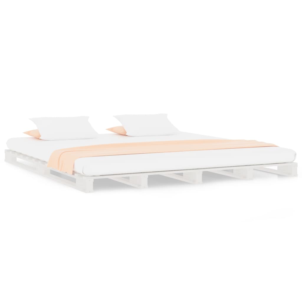 Pallet Bed without Mattress White Small Double Solid Wood