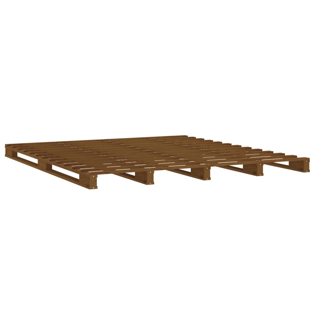 Pallet Bed without Mattress Honey Brown Small Double Solid Wood