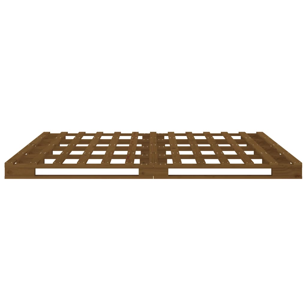 Pallet Bed without Mattress Honey Brown Small Double Solid Wood