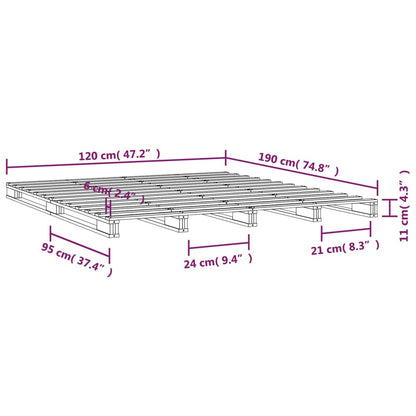 Pallet Bed without Mattress Honey Brown Small Double Solid Wood