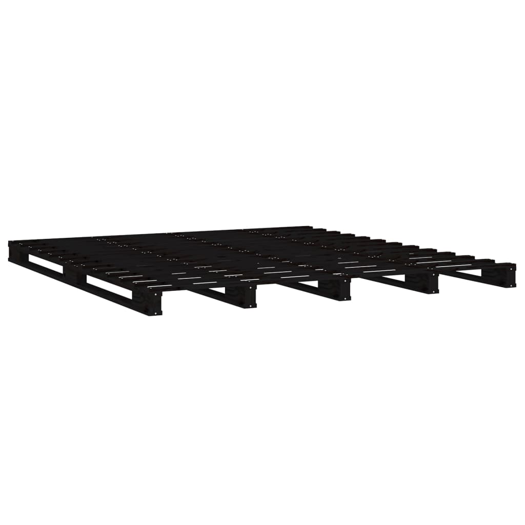 Pallet Bed without Mattress Black Small Double Solid Wood