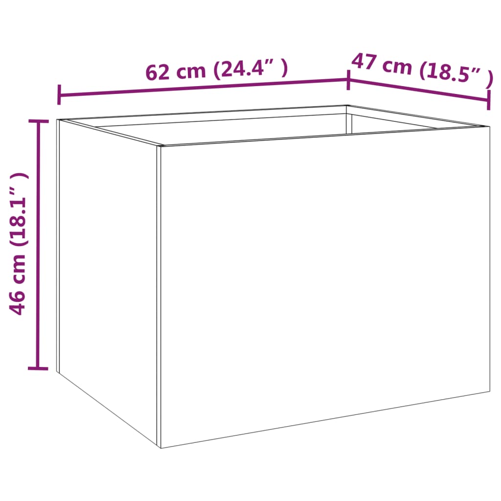 Planter 62x47x46 cm Corten Steel