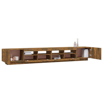 3 Piece TV Cabinet Set with LED Lights Smoked Oak Engineered Wood