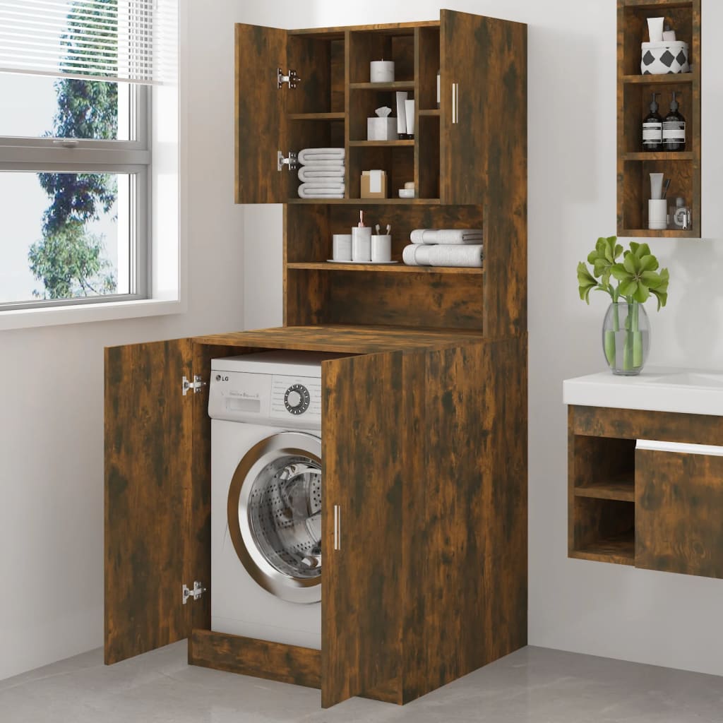 Washing Machine Cabinet Smoked Oak Engineered Wood